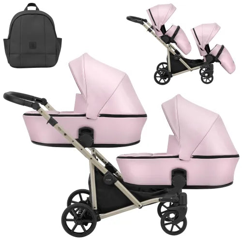 Kunert Brav Duo 2-in-1 Twin Stroller – Pink – image 4