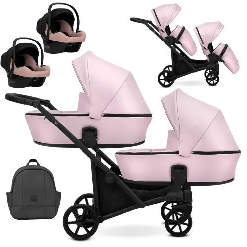 Kunert Brav Duo 3-in-1 Twin Stroller – Pink – image 3