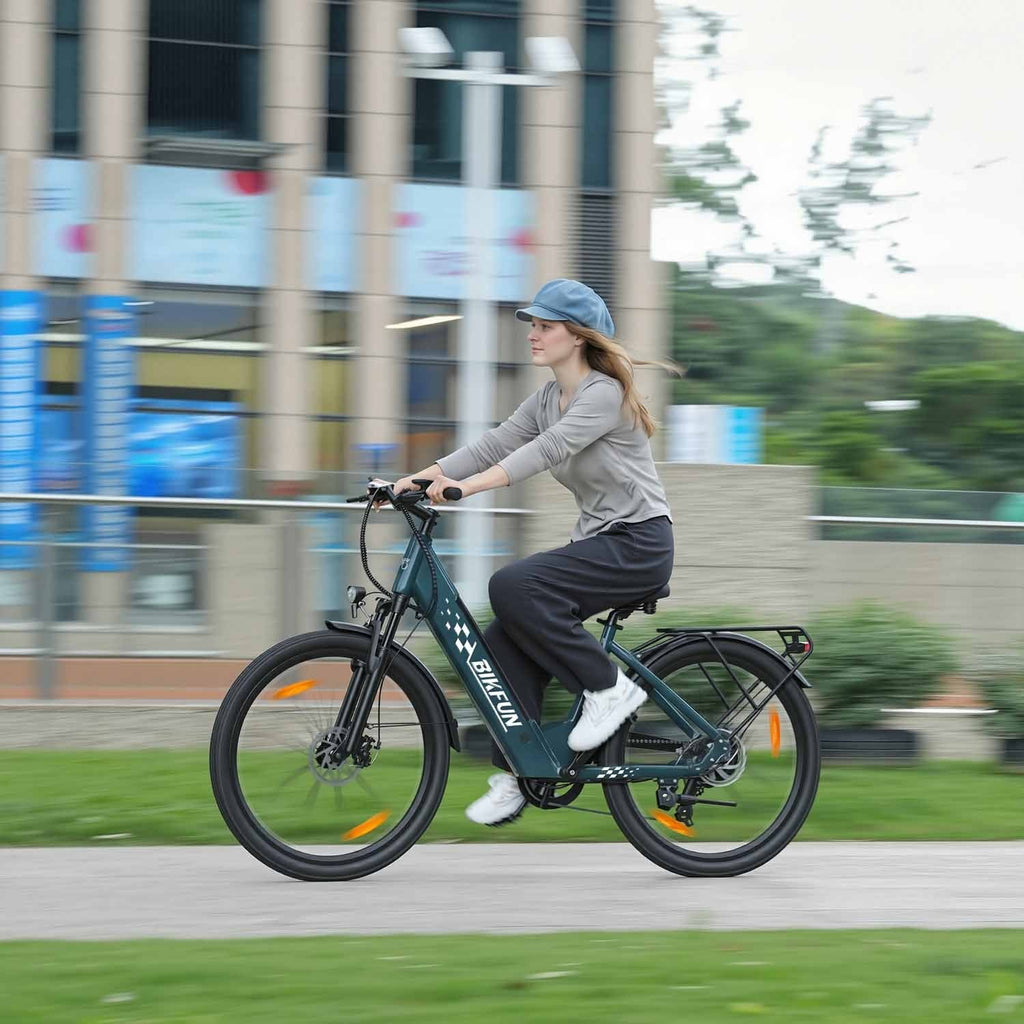 Bikfun AMAK00053 Women's Electric Bike 26" – Dark Green - photo 13