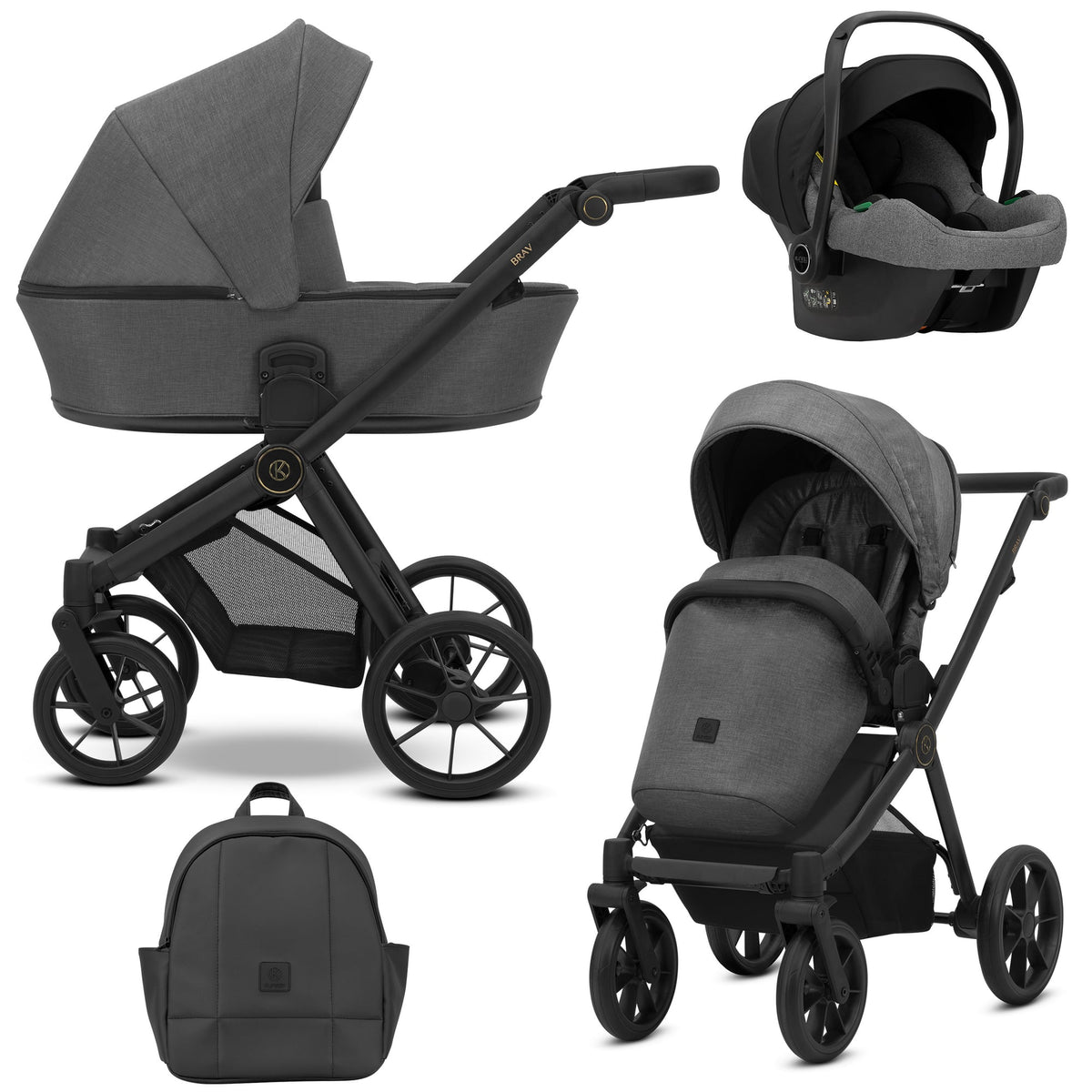 Kunert Brav 3-in-1 Stroller – Graphite – image 1