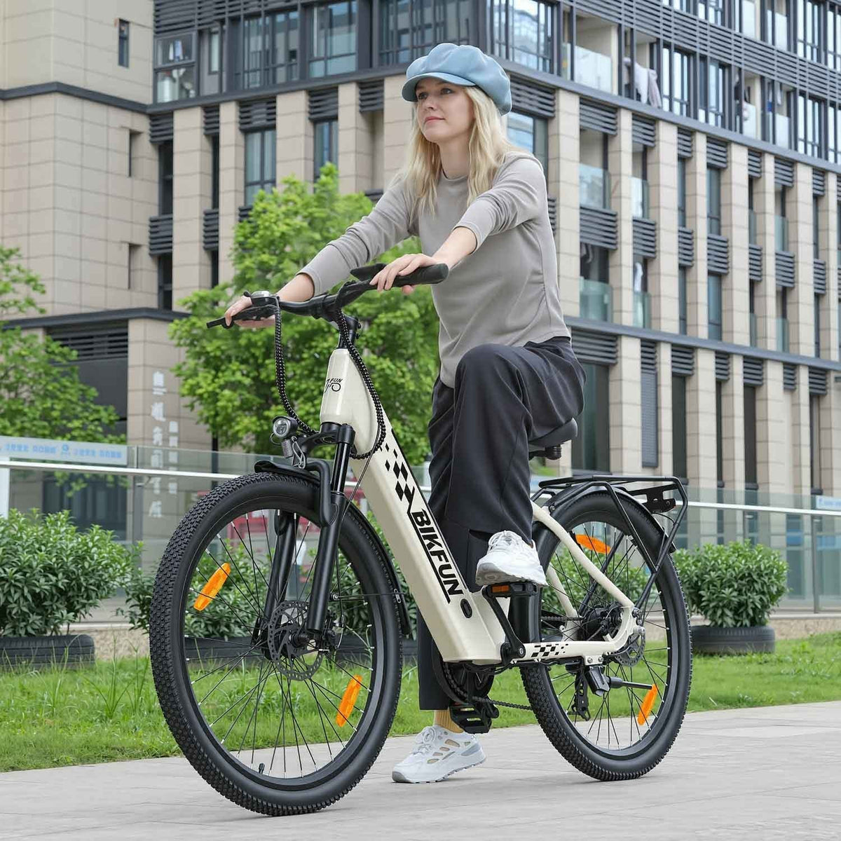 Bikfun AMAK00053 Women's Electric Bike 26" – Light Grey - photo 11