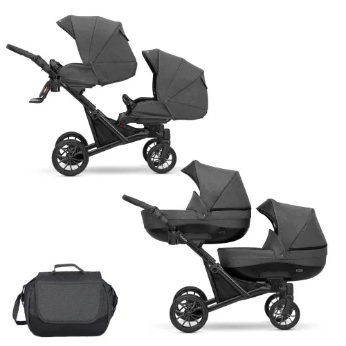 Kunert Booster 2-in-1 Twin Stroller – BO-03 Graphite – image 1