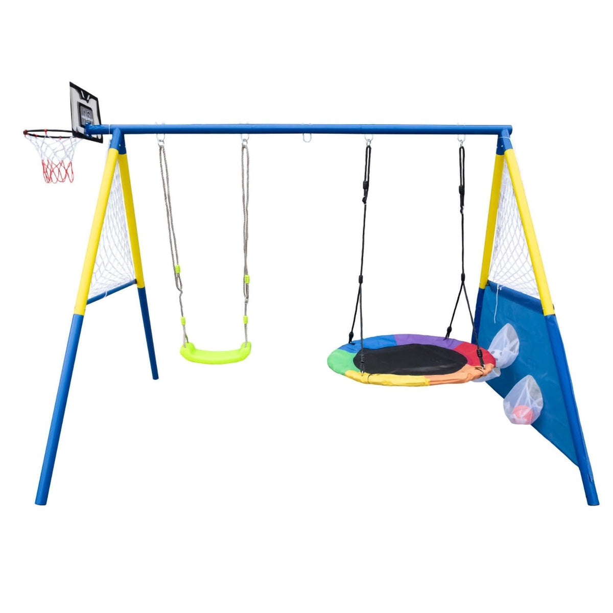 Jumi 4-in-1 Kids' Swing – Nest Swing with Basketball Hoop