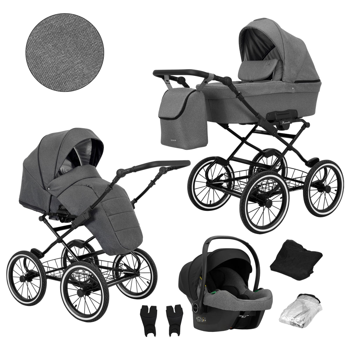 Kunert Romantic 3-in-1 Stroller – Grey – image 1