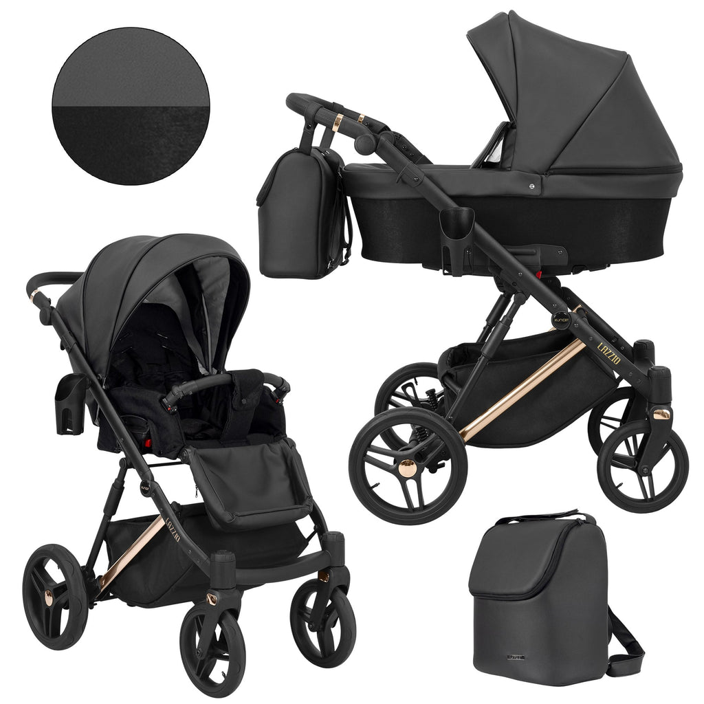 Wózek dziecięcy Kunert Lazzio Premium 2w1 - Miedziana rama - kolor: Czarny Eco