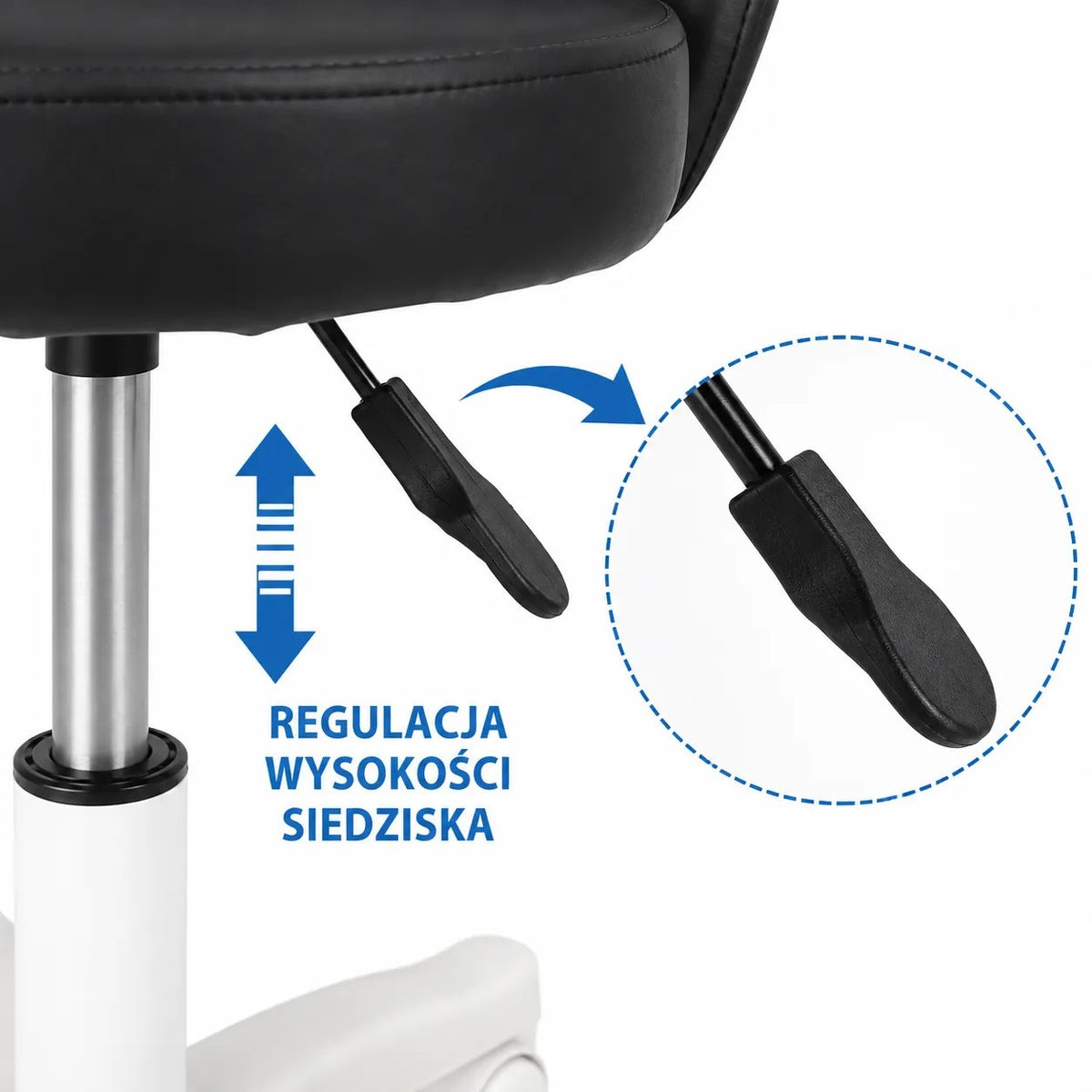 Kunert Beauty stool Bella with backrest, swivel – black - photo 2