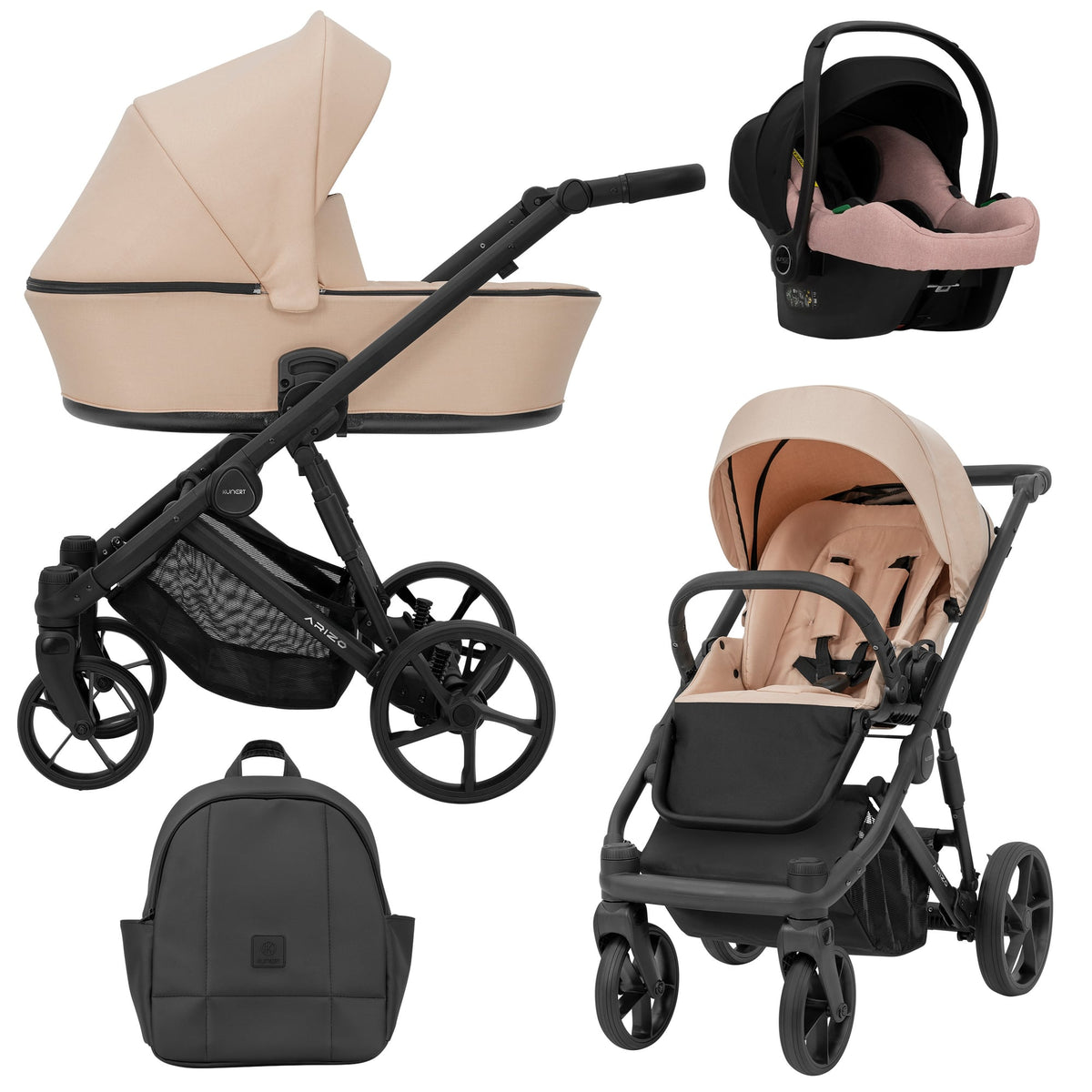 Kunert Arizo 3-in-1 Stroller – Pink – image 1