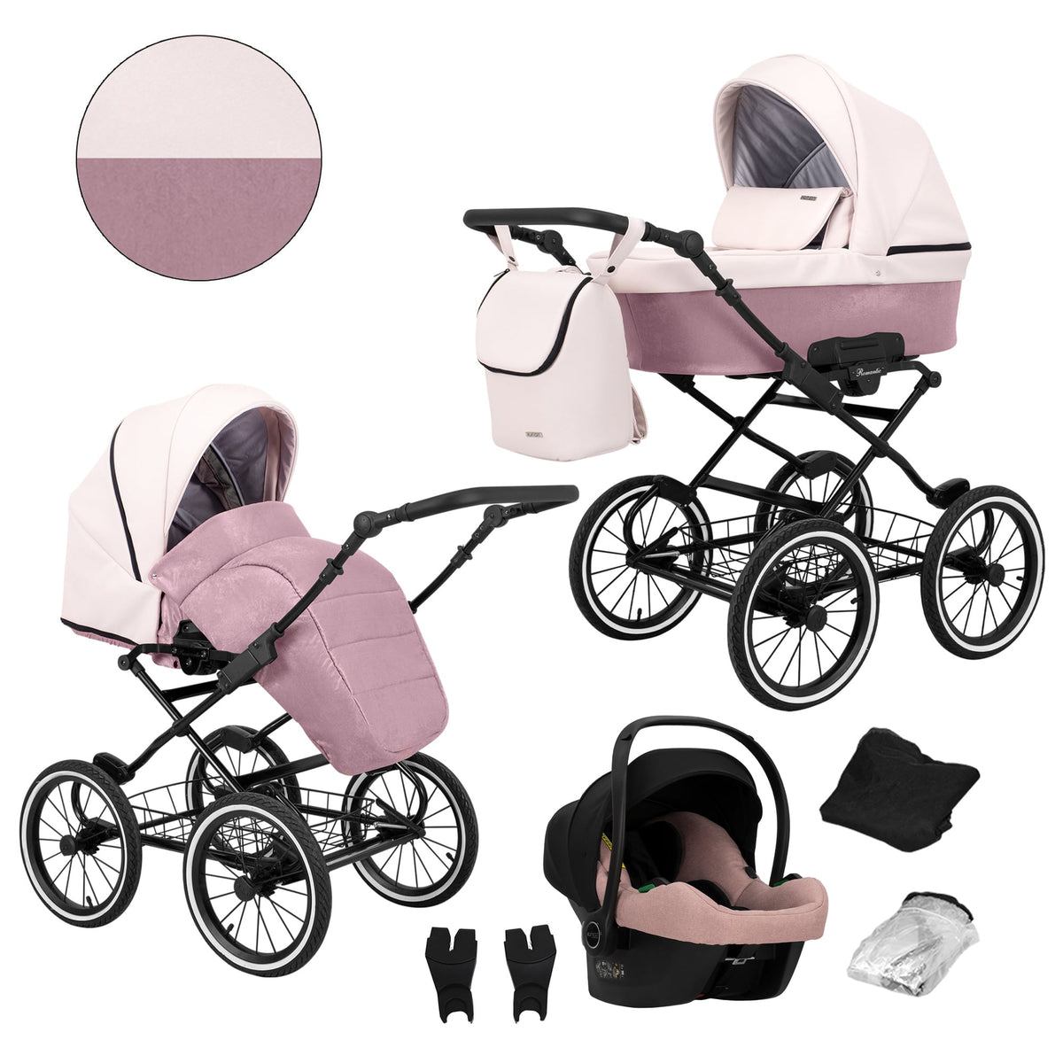 Kunert Romantic 3-in-1 Stroller – Pink Eco – image 1