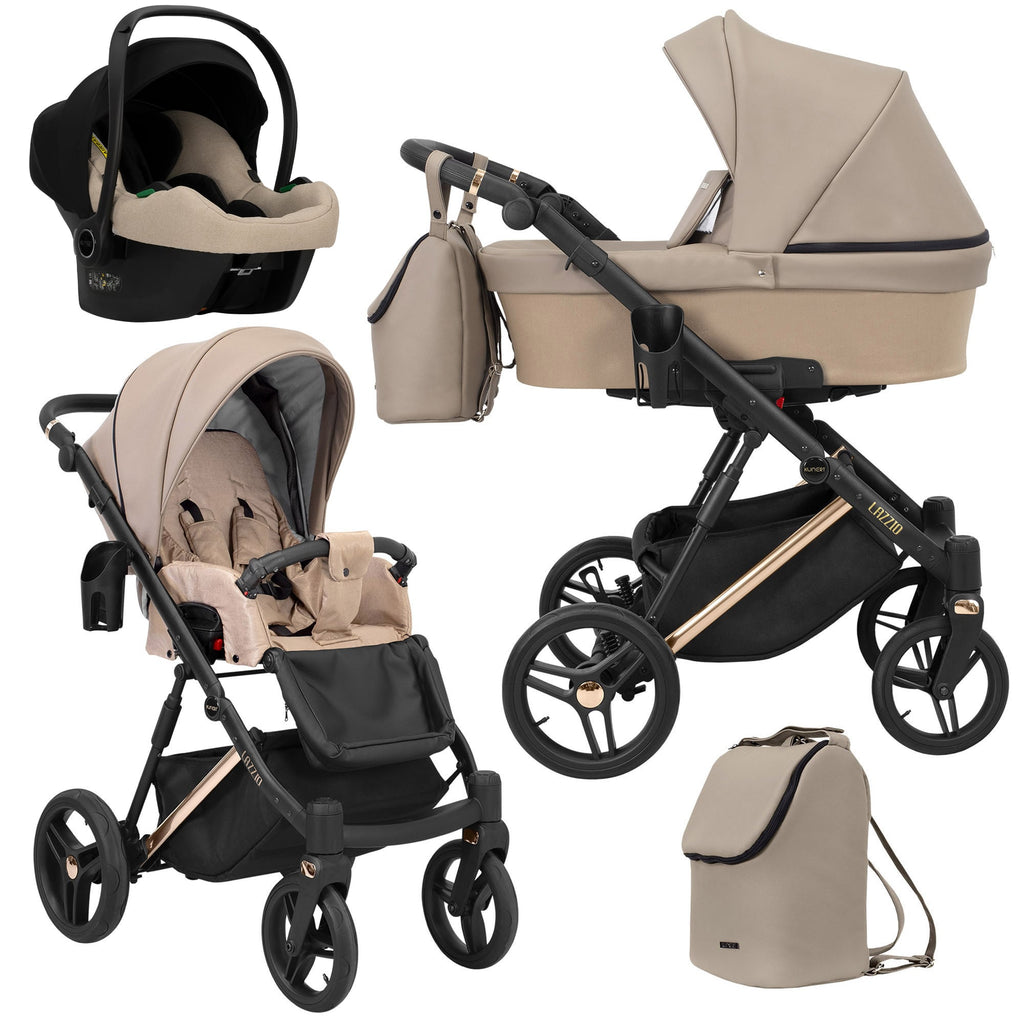 Kunert Lazzio Premium 3-in-1 Stroller – Cappuccino Eco – image 1
