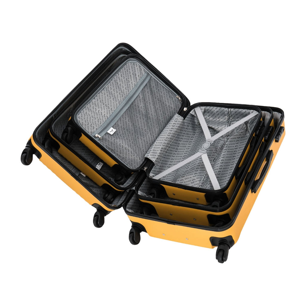 Wings Kestrel 3-Piece Hard Shell Suitcase Set – Yellow - photo 3