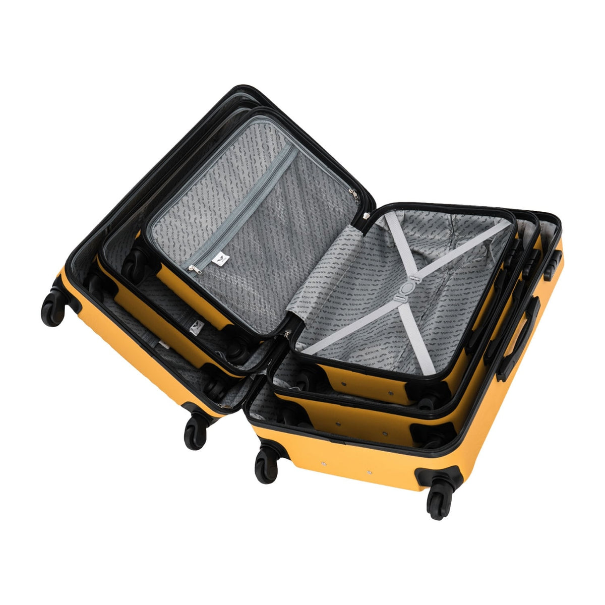 Wings Kestrel 3-Piece Hard Shell Suitcase Set – Yellow - photo 3
