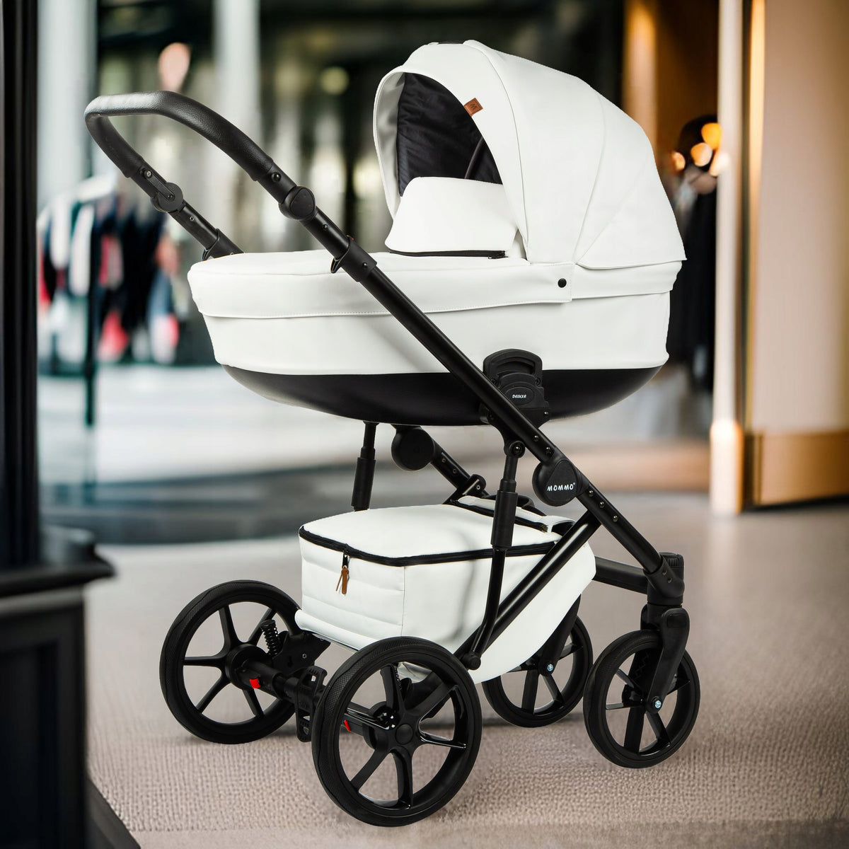 MOMMO Deluxe 3-in-1 Stroller – White – image 4