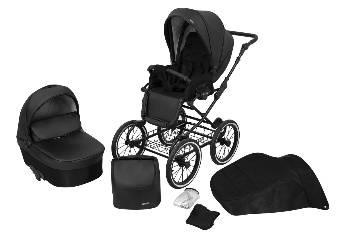 Kunert Romantic 2-in-1 Stroller – Black Eco – image 1