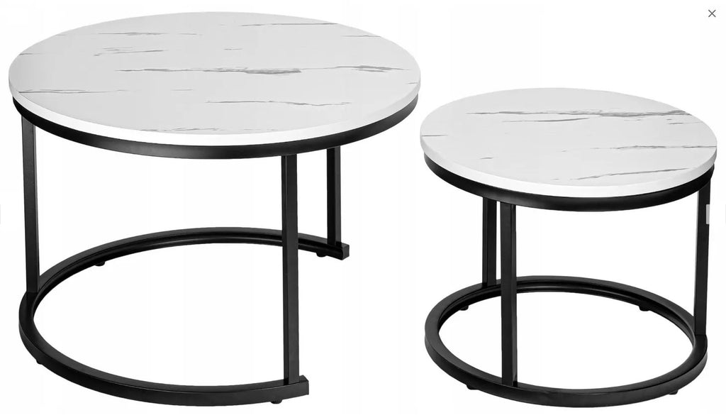 Kunert Coffee table set Alpine, 2 nesting tables, marble look - photo 6