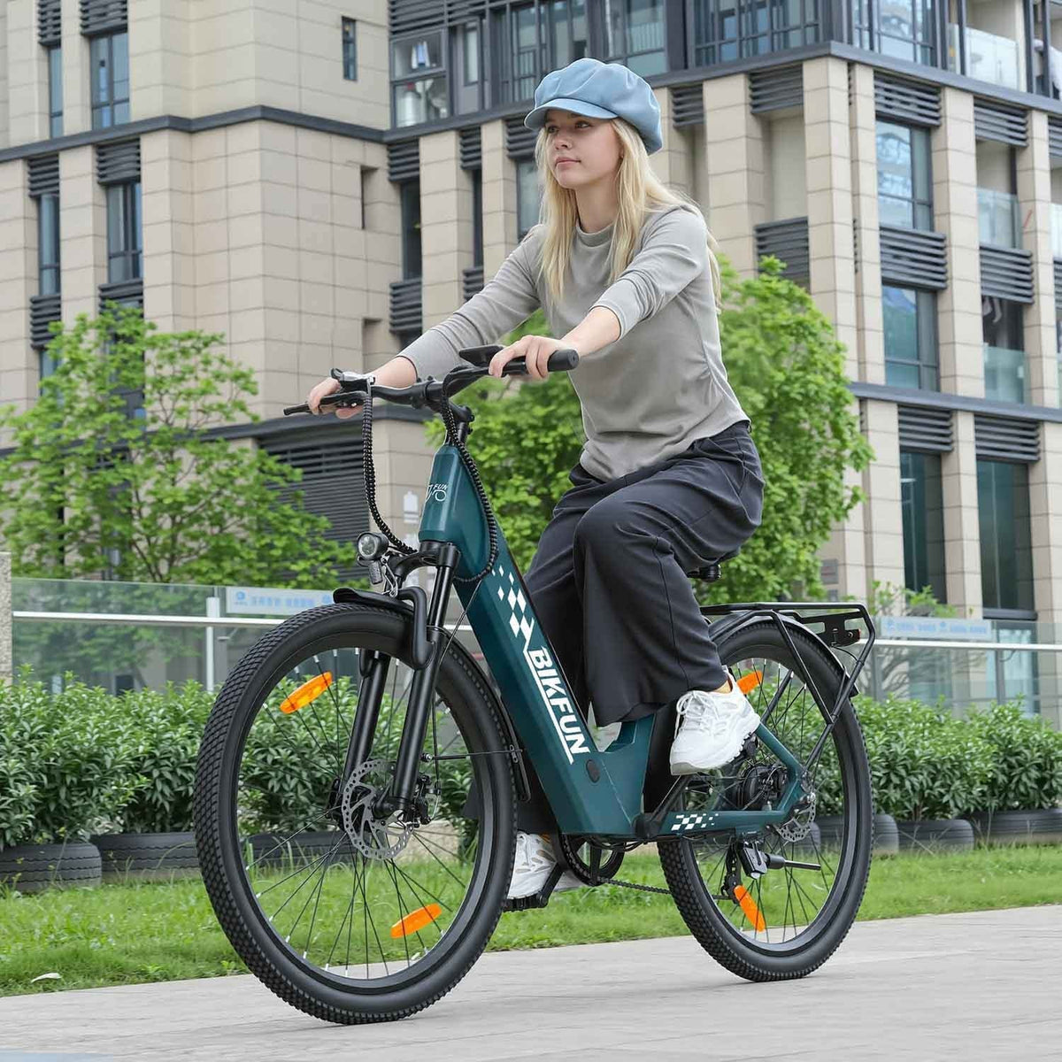 Bikfun AMAK00053 Women's Electric Bike 26" – Dark Green - photo 12