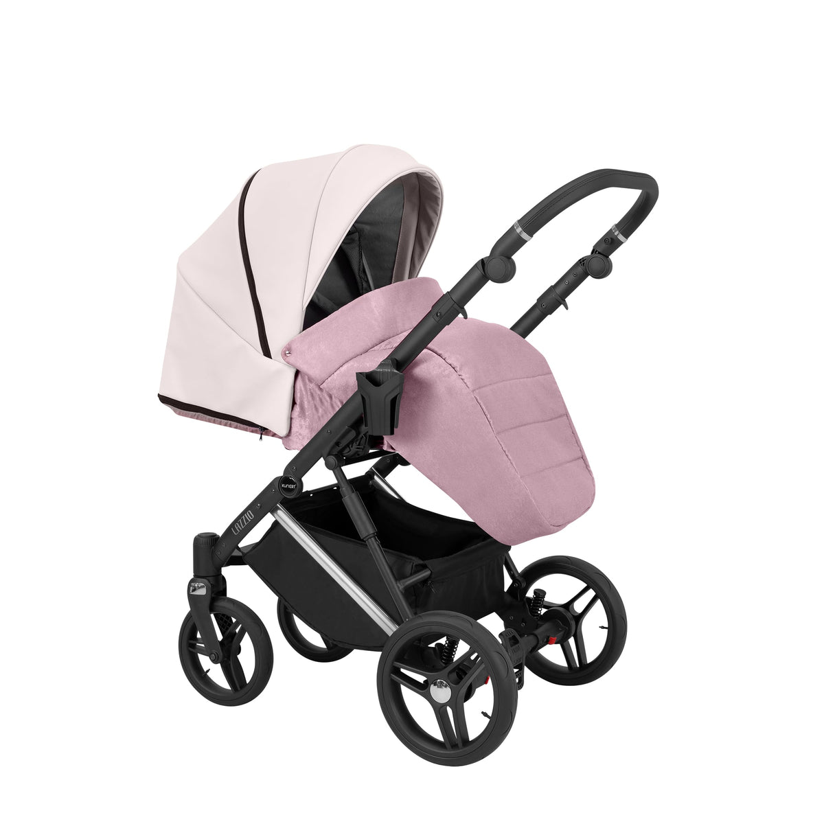 Wózek dziecięcy Kunert Lazzio Premium 3w1 - Srebrna rama - kolor: Róż Eco