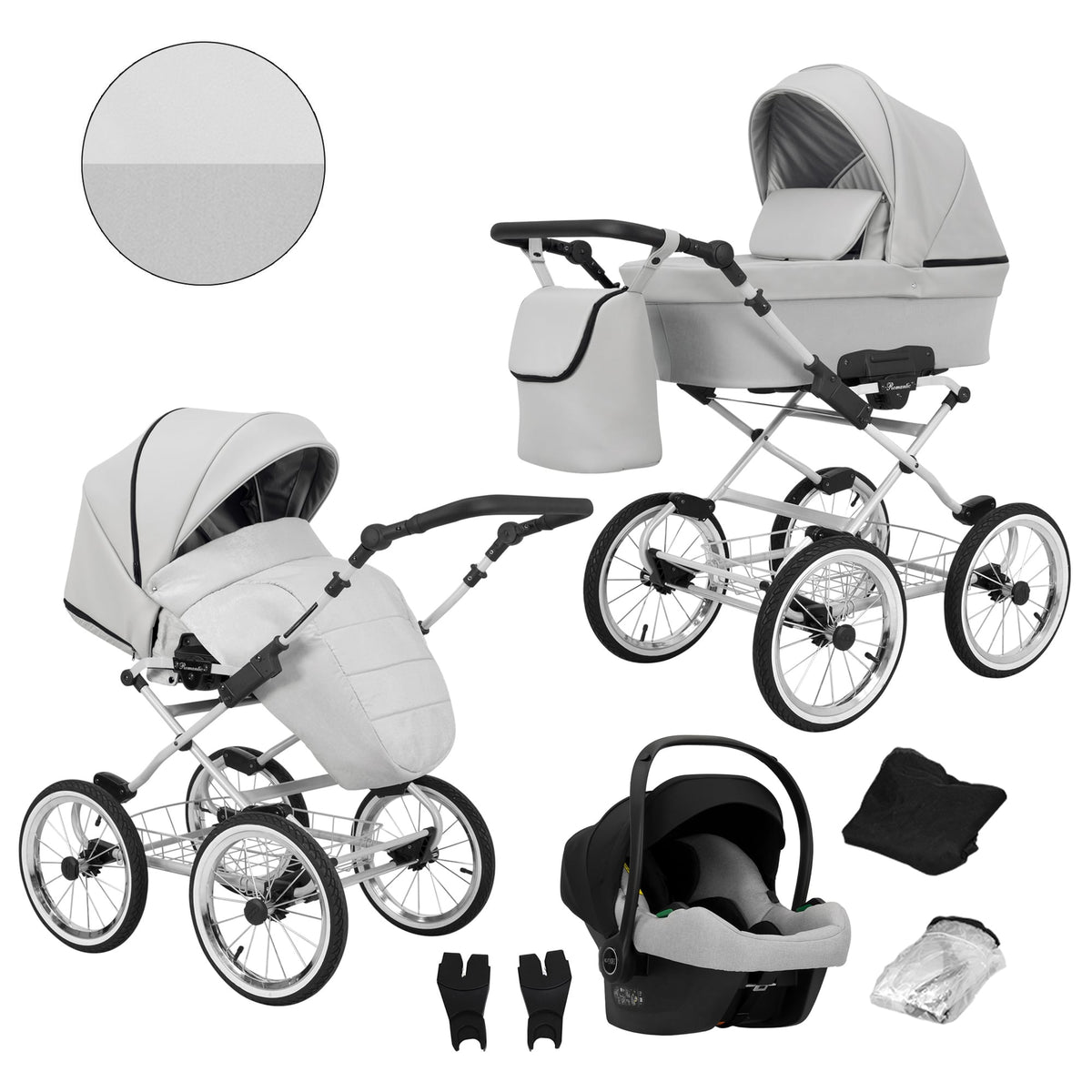Kunert Romantic 3-in-1 Stroller – Ash Grey Eco – image 1