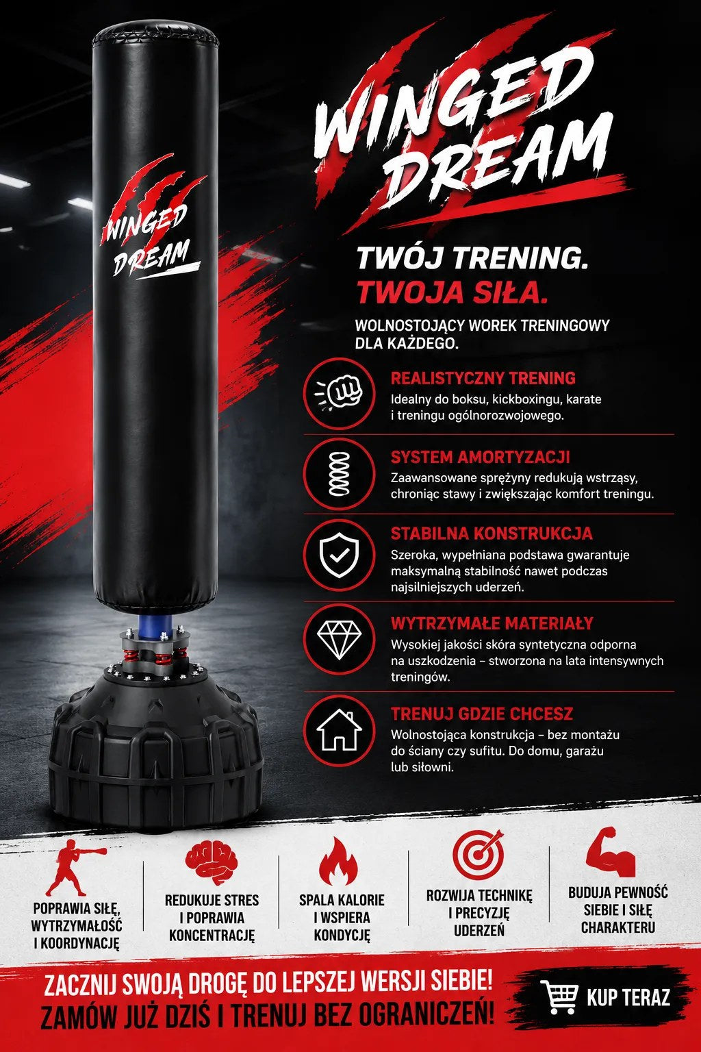 Kunert Free-standing punching bag HULK 180 cm anti-shock - photo 7