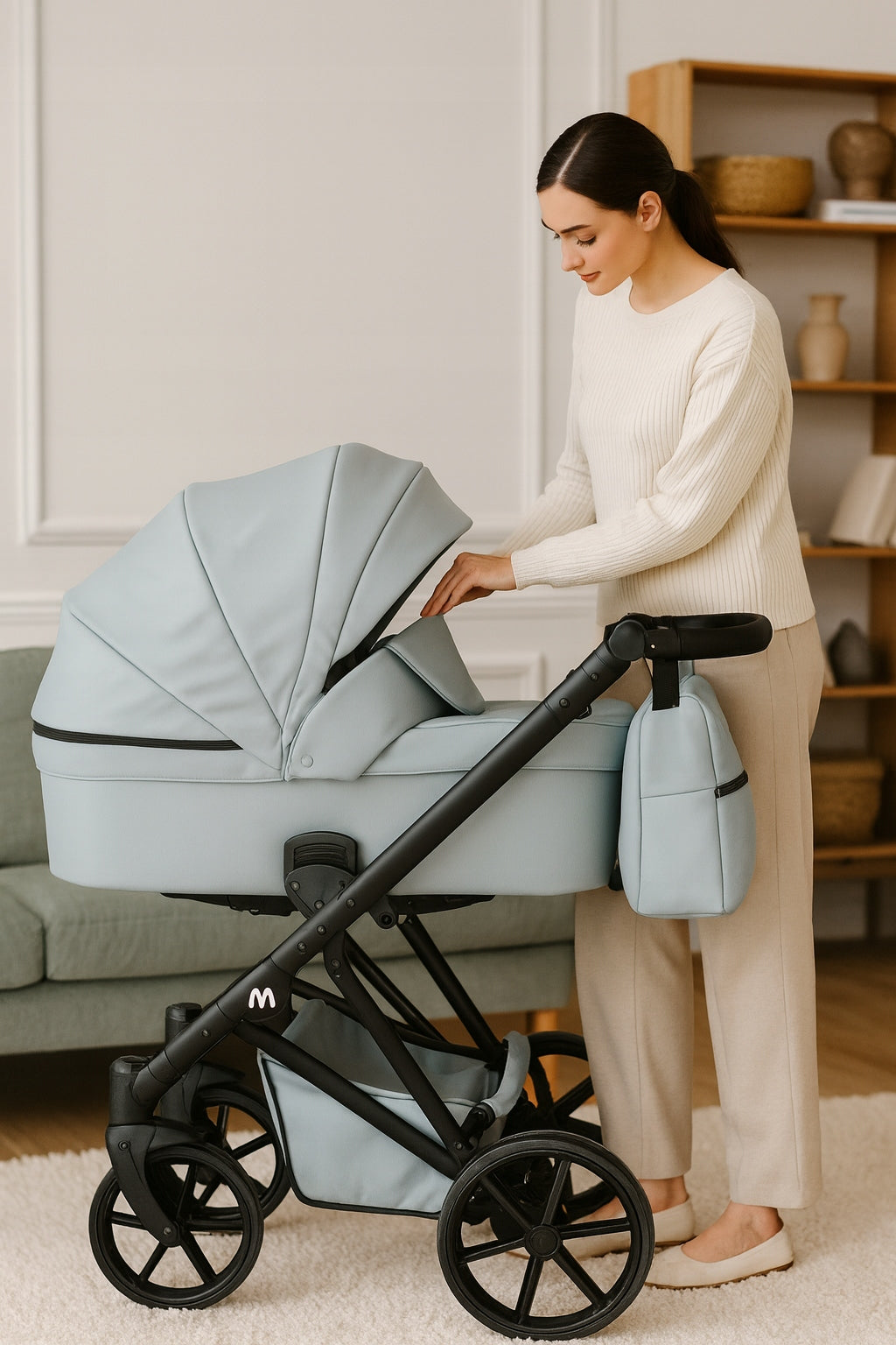 MOMMO Royal 3-in-1 Stroller – Grey – image 2