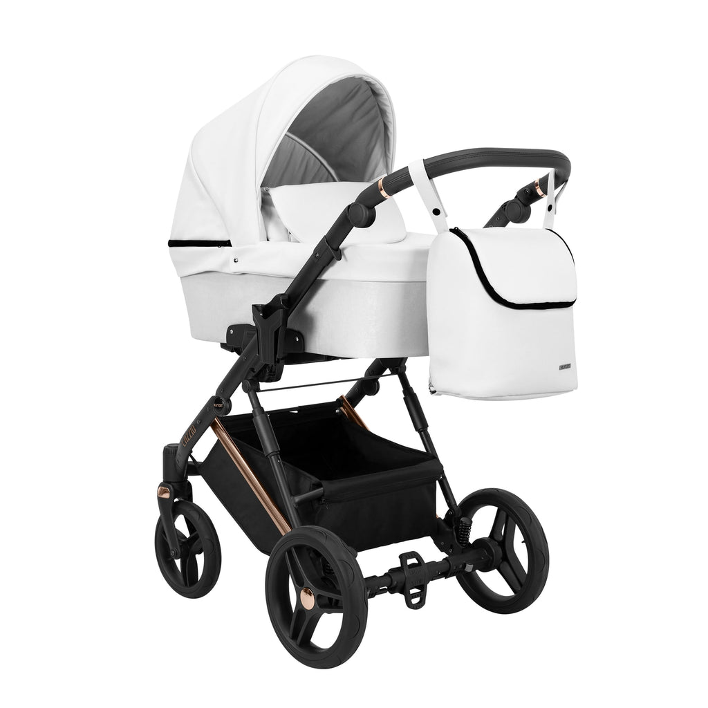 Wózek dziecięcy Kunert Lazzio Premium 2w1 - Miedziana rama - kolor: Biały Eco