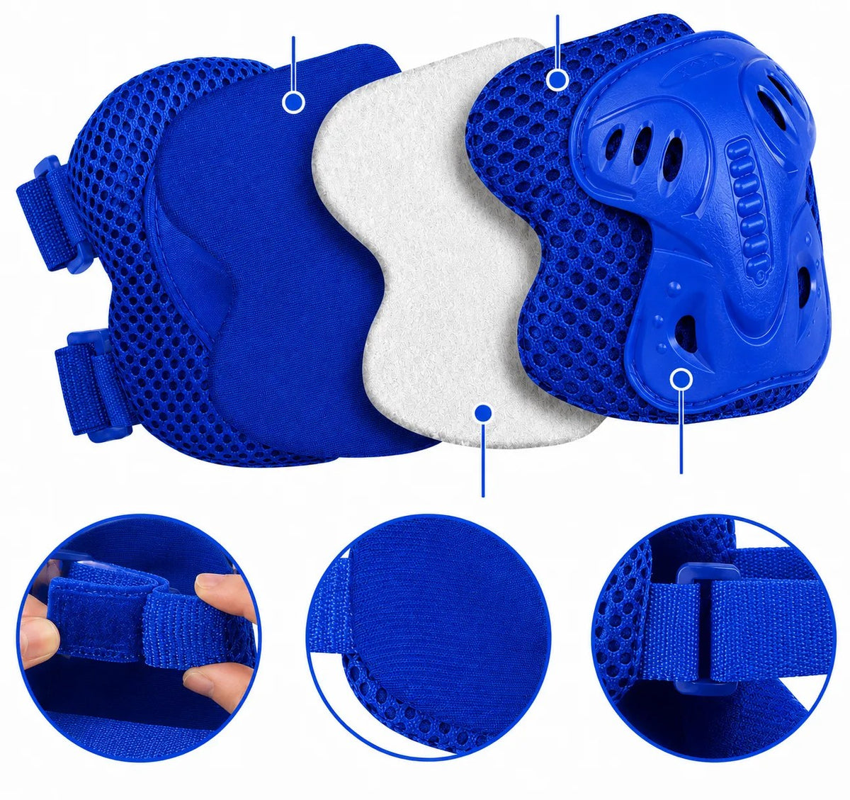 Kunert Kids protective gear set Niko 2, 6-piece: knee, elbow and wrist guards – blue - photo 10