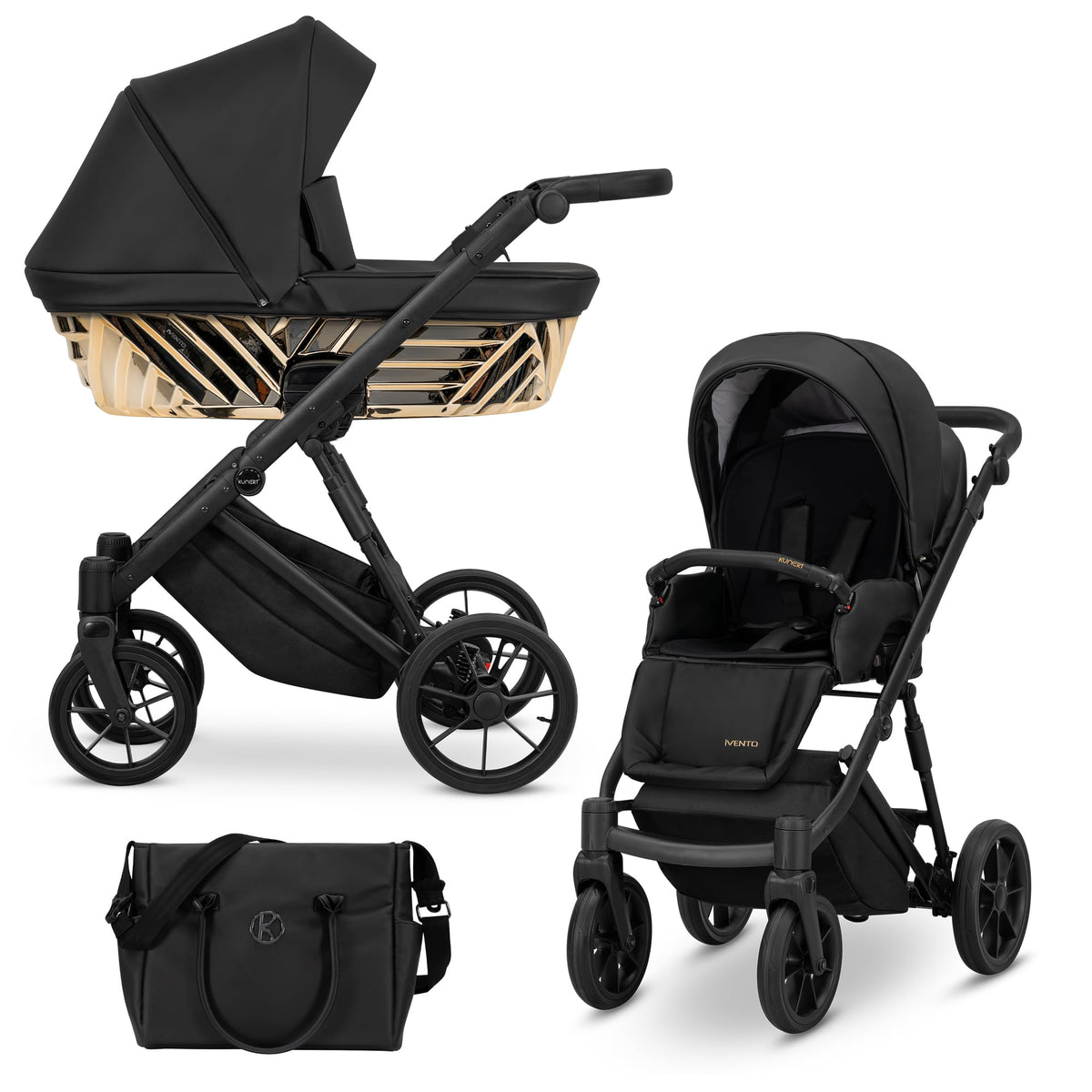 Kunert Ivento Glam 2-in-1 Stroller – Black Pearl – image 1