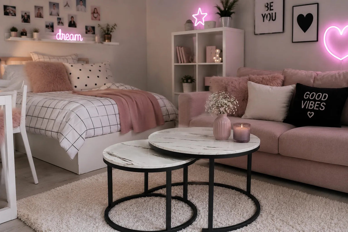 Kunert Coffee table set Alpine, 2 nesting tables, marble look - photo 7