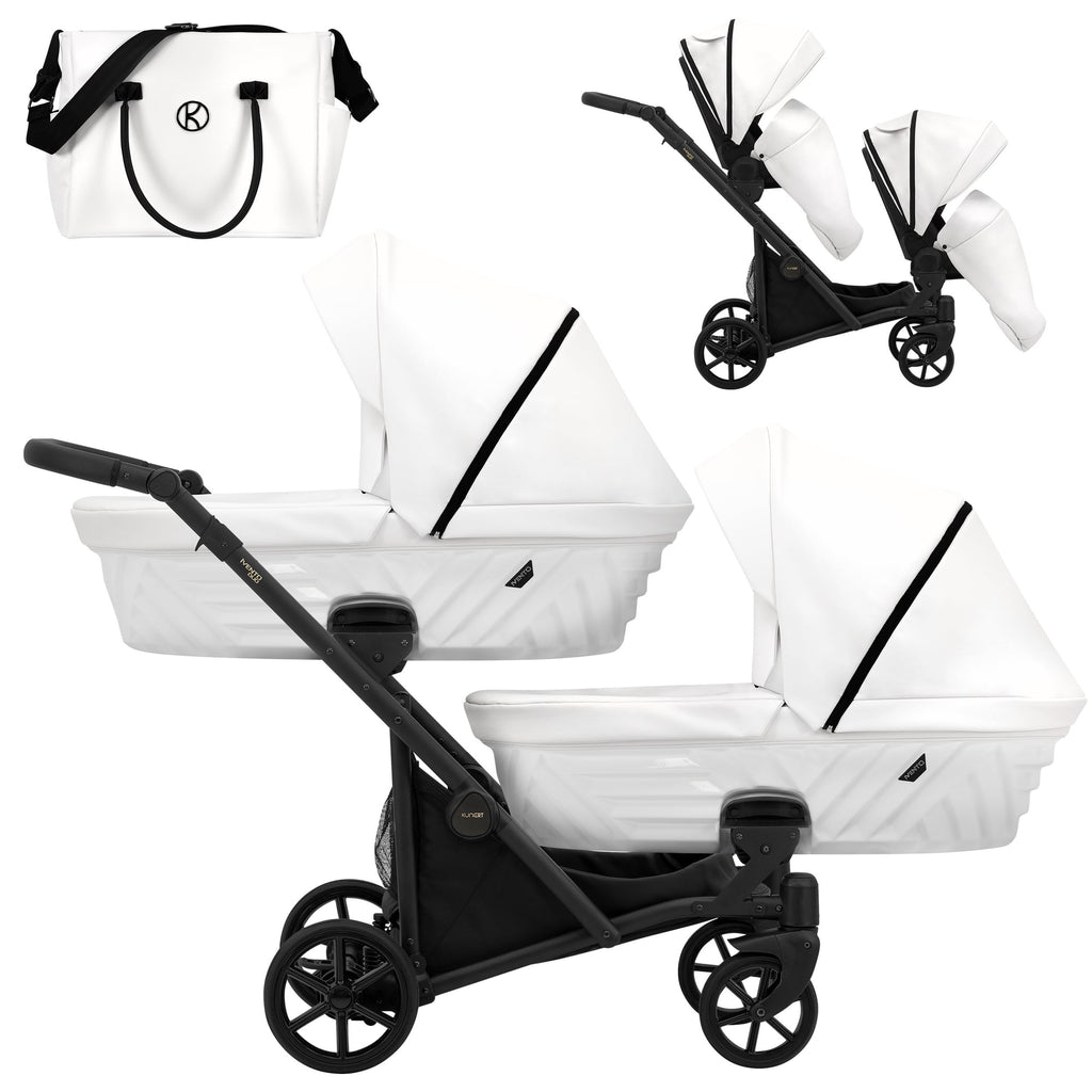 Kunert Ivento Duo 2-in-1 Twin Stroller – White Pearl – image 2