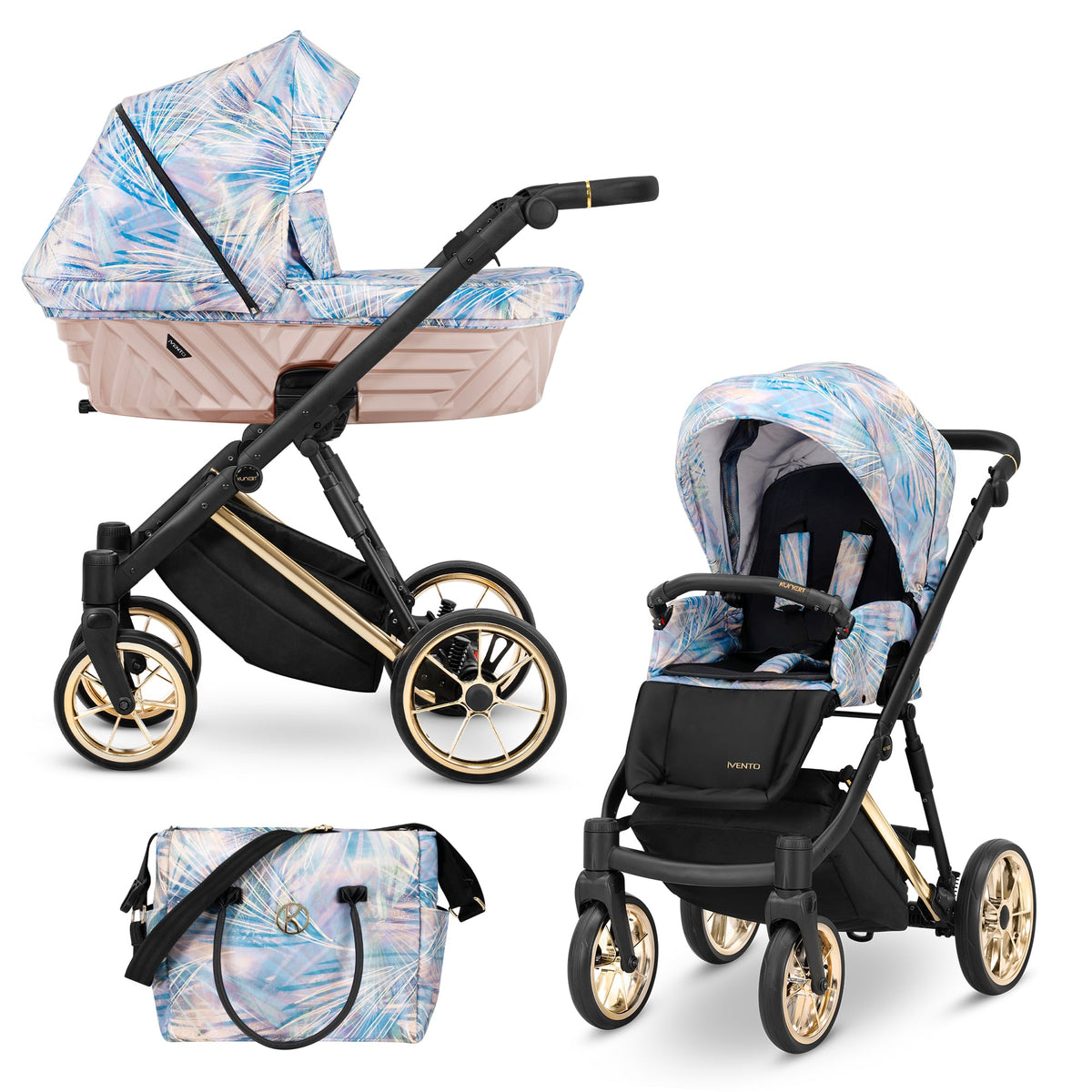 Kunert Ivento Premium 2-in-1 Stroller – Pastel Grass – image 1