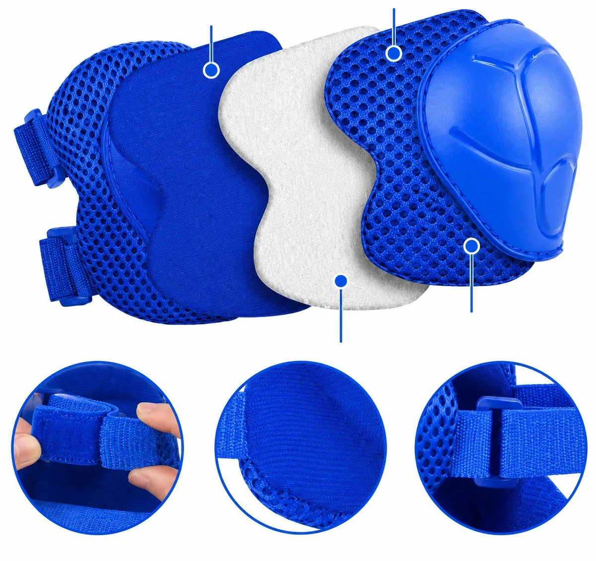 Kunert Kids protective gear set Niko 1, 6-piece: knee, elbow and wrist guards – blue - photo 6