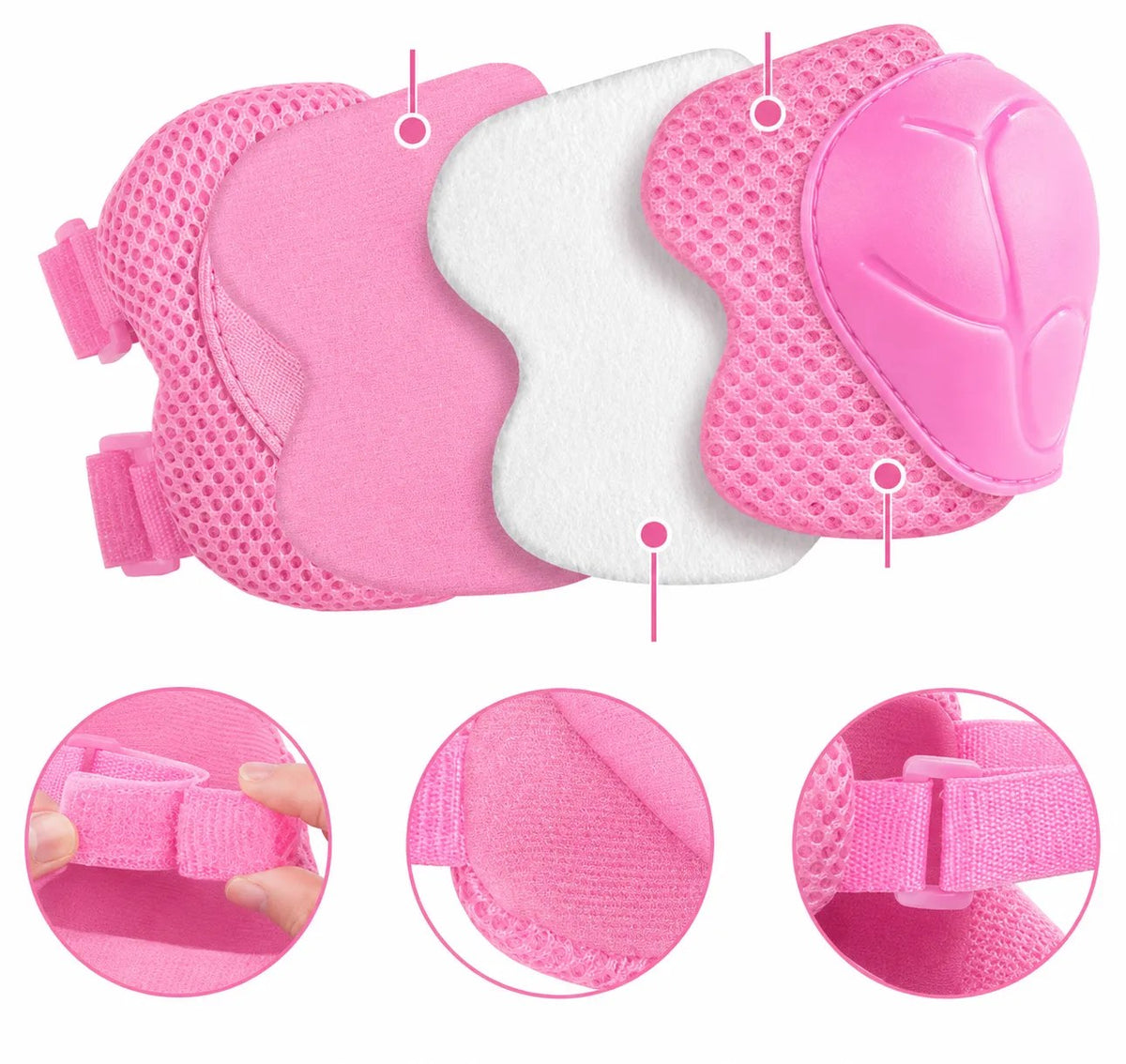 Kunert Kids protective gear set Megi 1, 6-piece: knee, elbow and wrist guards – pink - photo 7