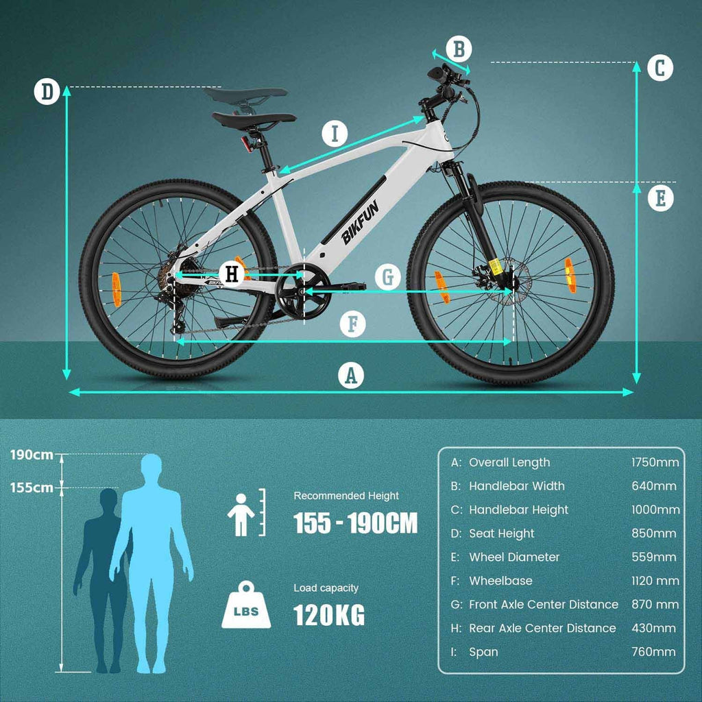 Bikfun AMAK00054 Electric Mountain Bike 26" – White - photo 15