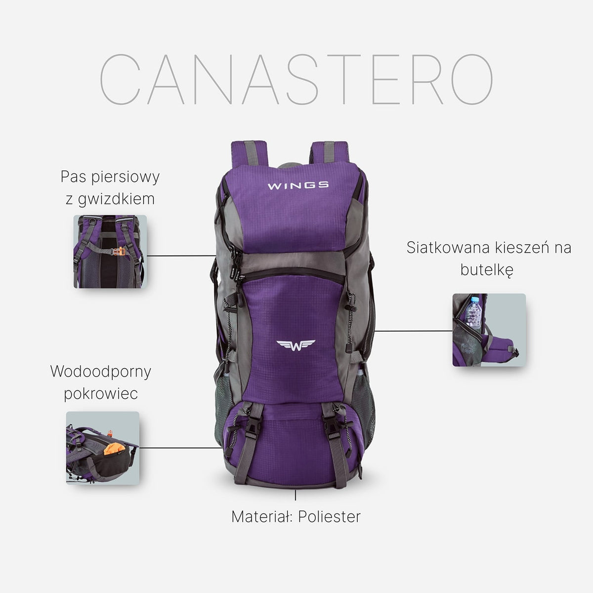 Wings Canastero Hiking Backpack 30 L – Purple - photo 9