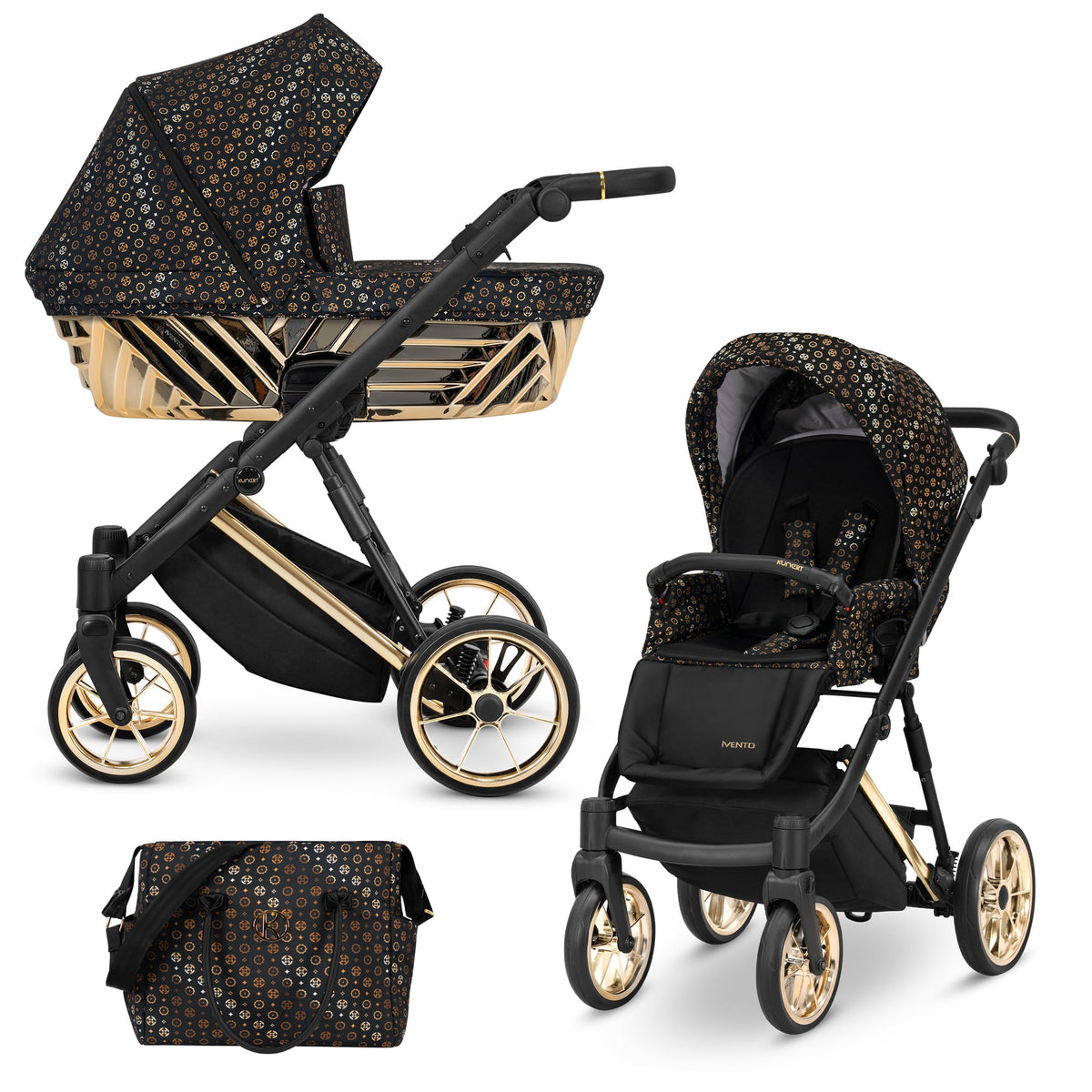 Wózek dziecięcy Kunert Ivento Glam Premium 2w1 - kolor: Black Style
