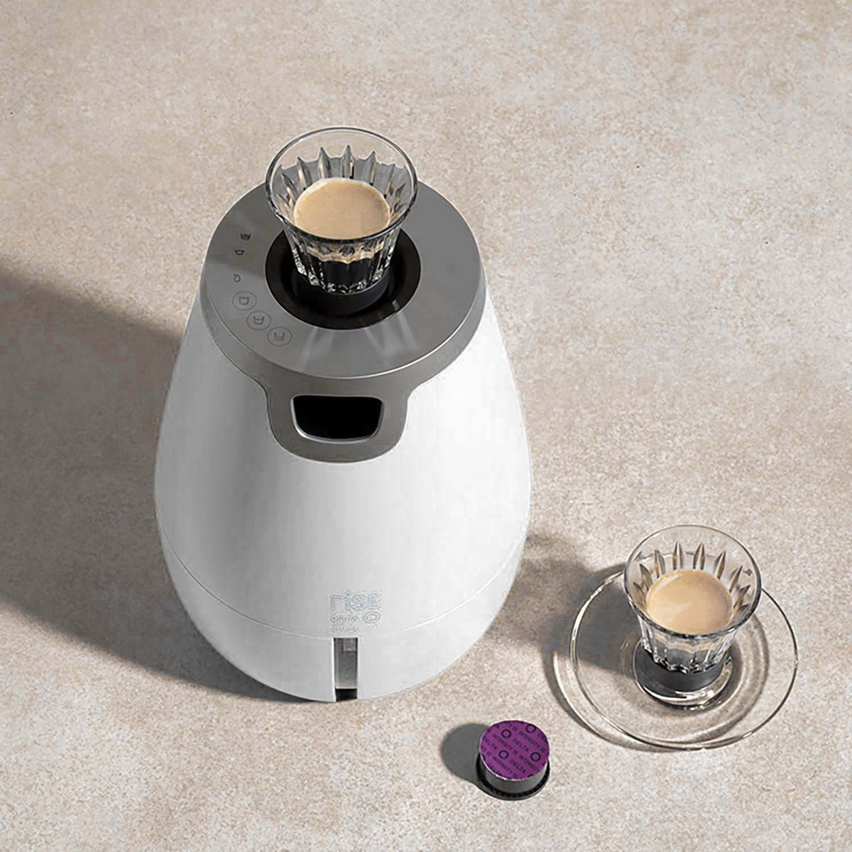 Delta Q Rise Capsule Coffee Machine with 4 Cups and Saucers – White - photo 8