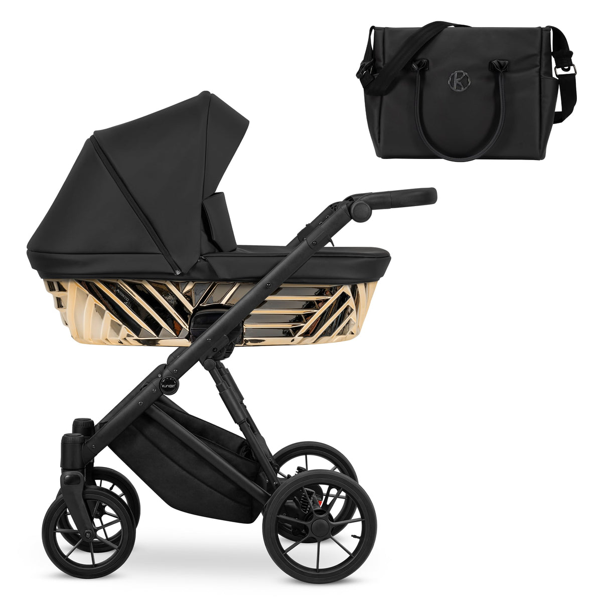 Kunert Ivento Glam Pram with Carrycot – Black Pearl