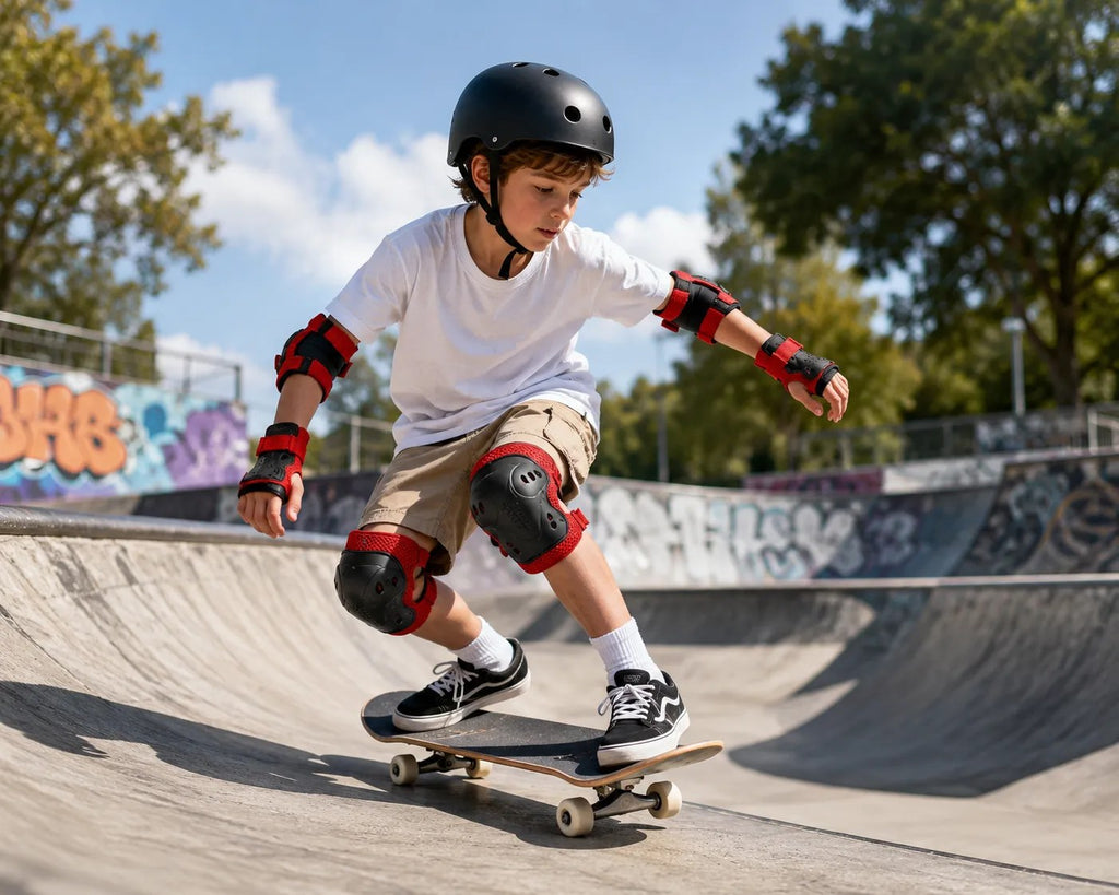 Kunert Kids protective gear set Tomi 2, 6-piece: knee, elbow and wrist guards – black-red - photo 3