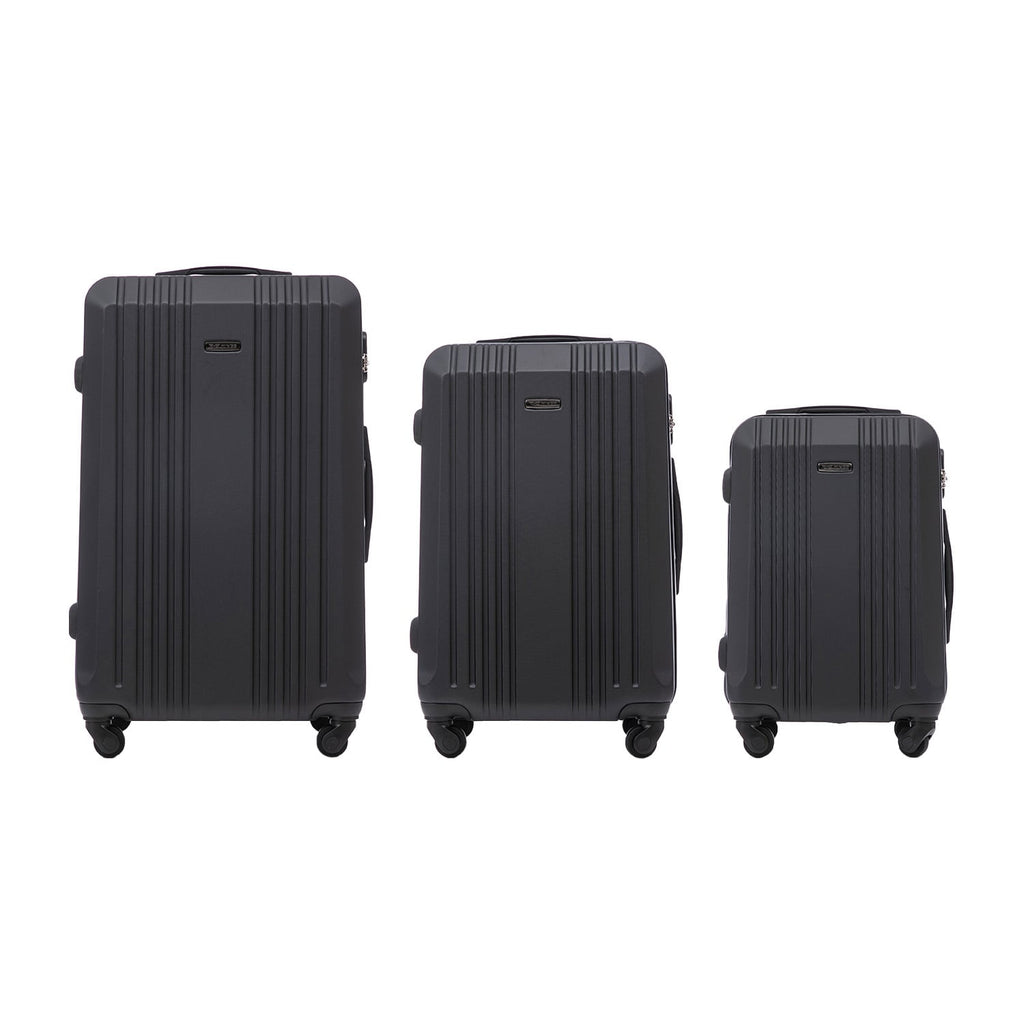 Wings Kestrel 3-Piece Hard Shell Suitcase Set – Black