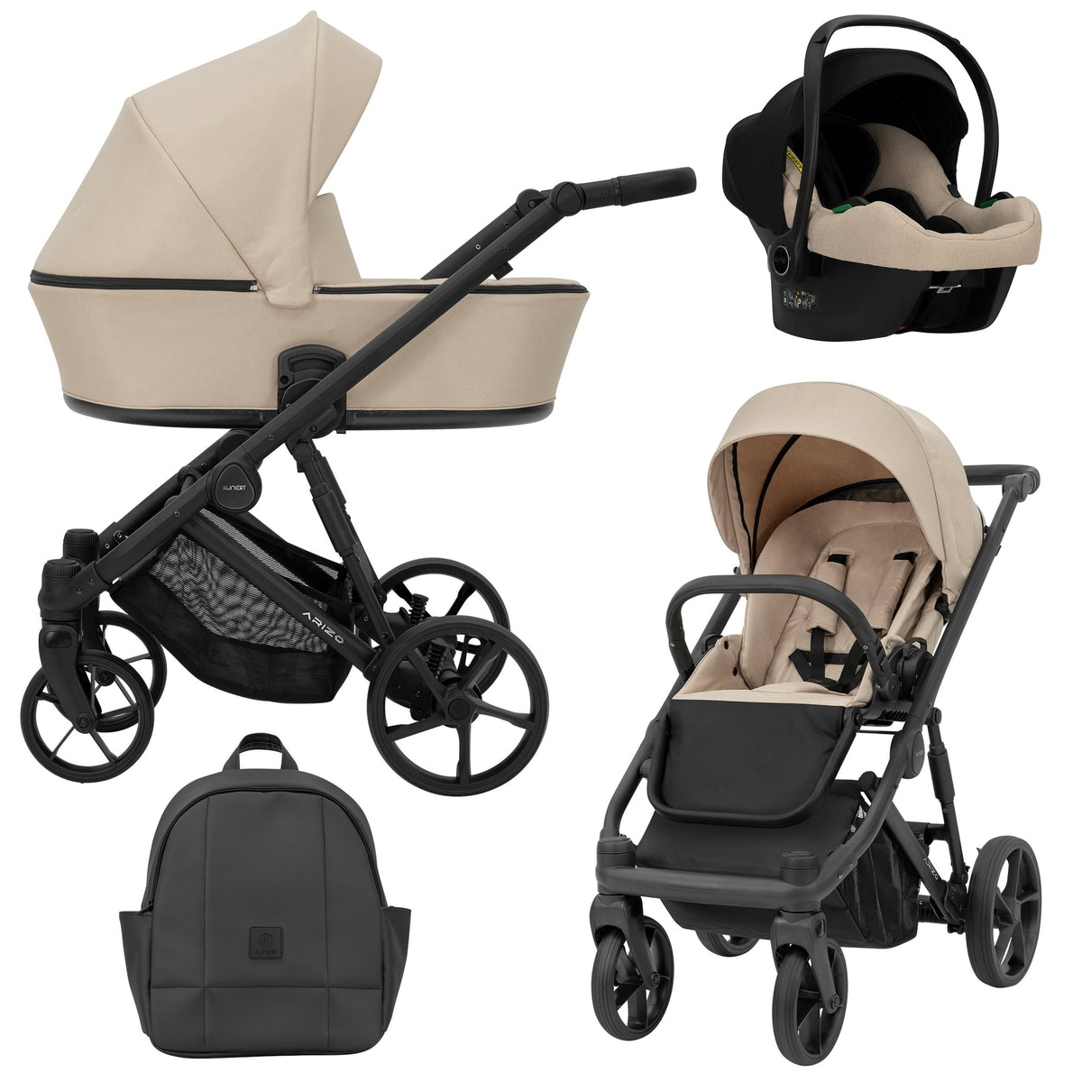 Kunert Arizo 3-in-1 Stroller – Cream – image 1
