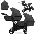Kunert Brav Duo 2-in-1 Twin Stroller – Graphite – image 1