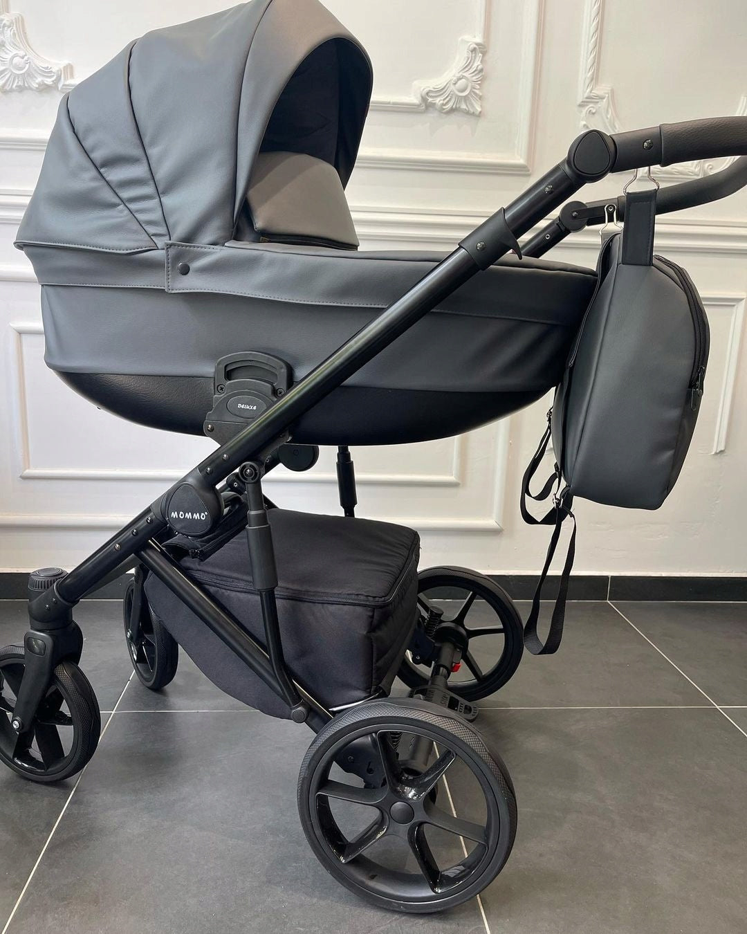 MOMMO Deluxe 3-in-1 Stroller – Grey – image 8