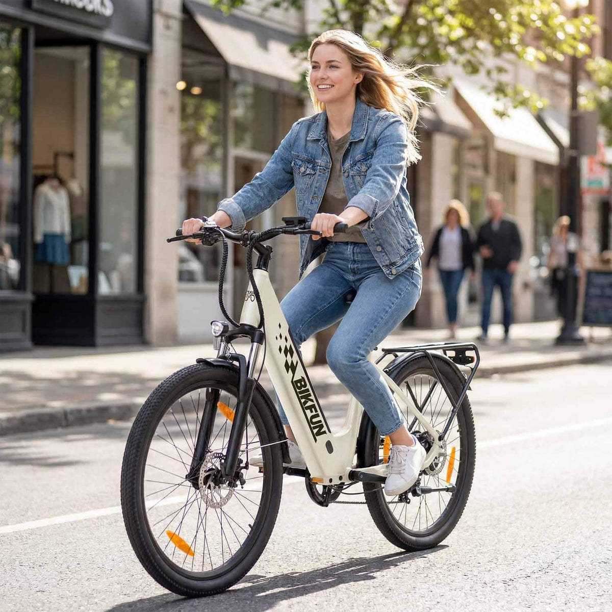 Bikfun AMAK00053 Women's Electric Bike 26" – Light Grey - photo 15