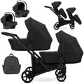 Kunert Brav Duo 3-in-1 Twin Stroller – Black – image 1