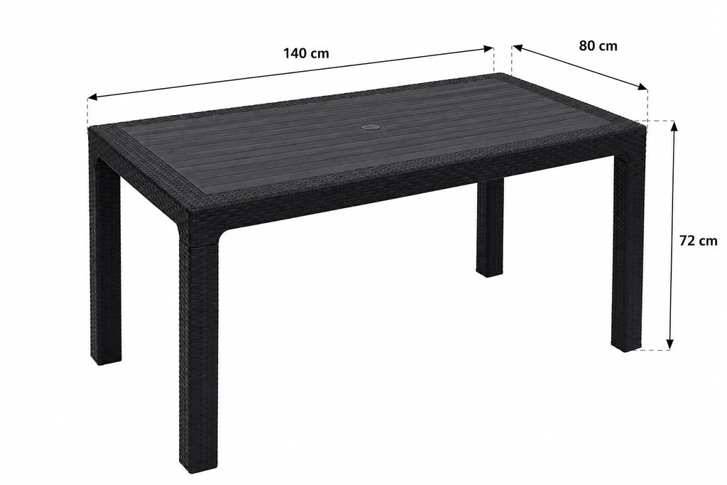 Kunert Garden table Adler 140x80 cm, rattan look – graphite - photo 9