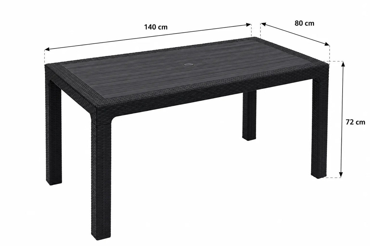 Kunert Garden table Adler 140x80 cm, rattan look – graphite - photo 9