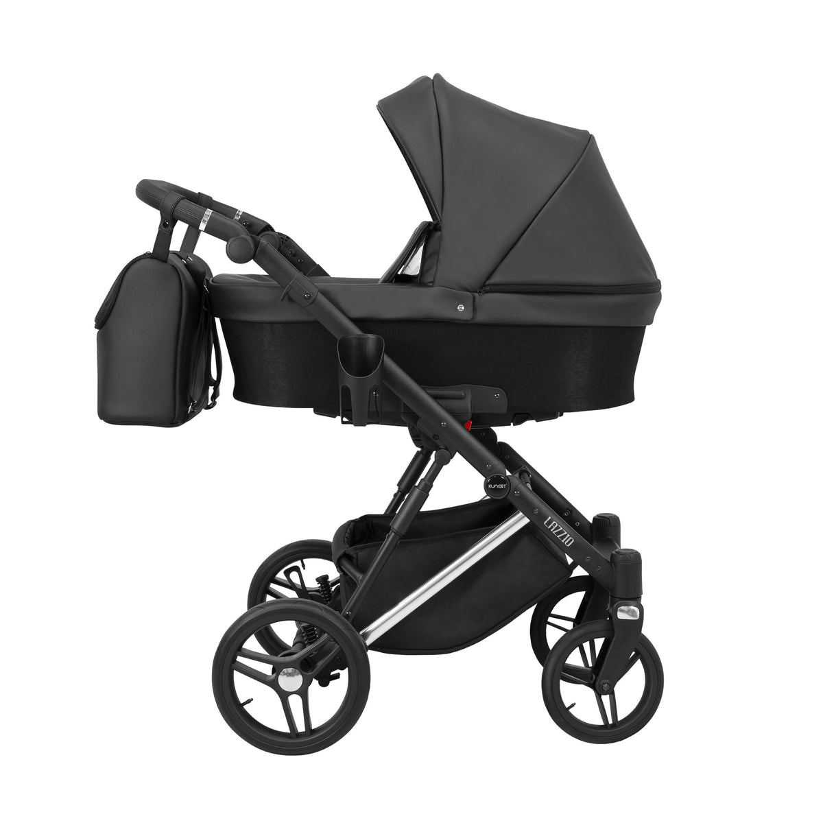 Wózek dziecięcy Kunert Lazzio Premium 2w1 - Srebrna rama - kolor: Czarny Eco