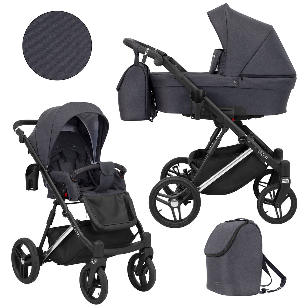 Wózek dziecięcy Kunert Lazzio Premium 2w1 - Srebrna rama - kolor: Antracyt