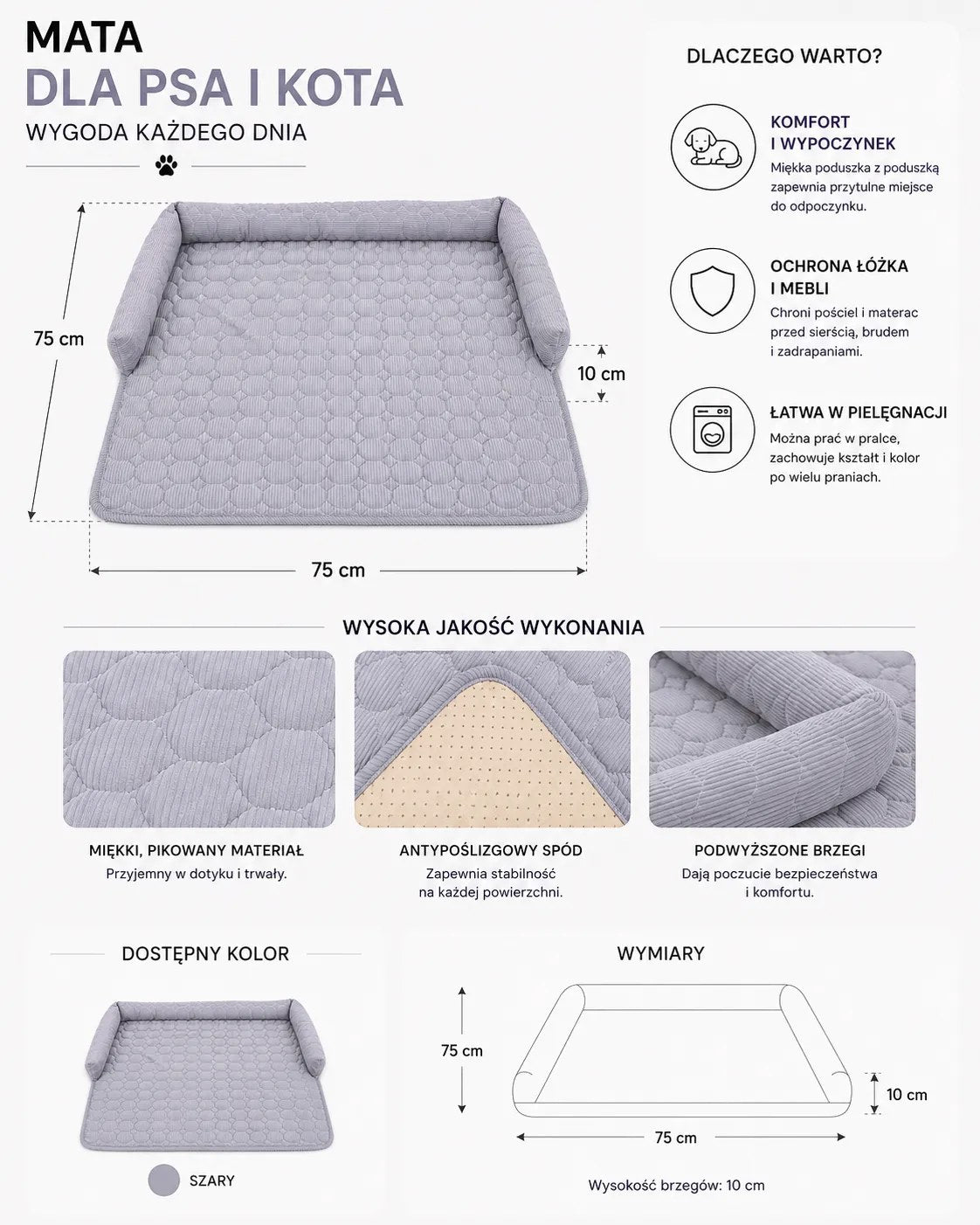 Kunert Pet protection mat NUKA for dogs and cats – grey - photo 8