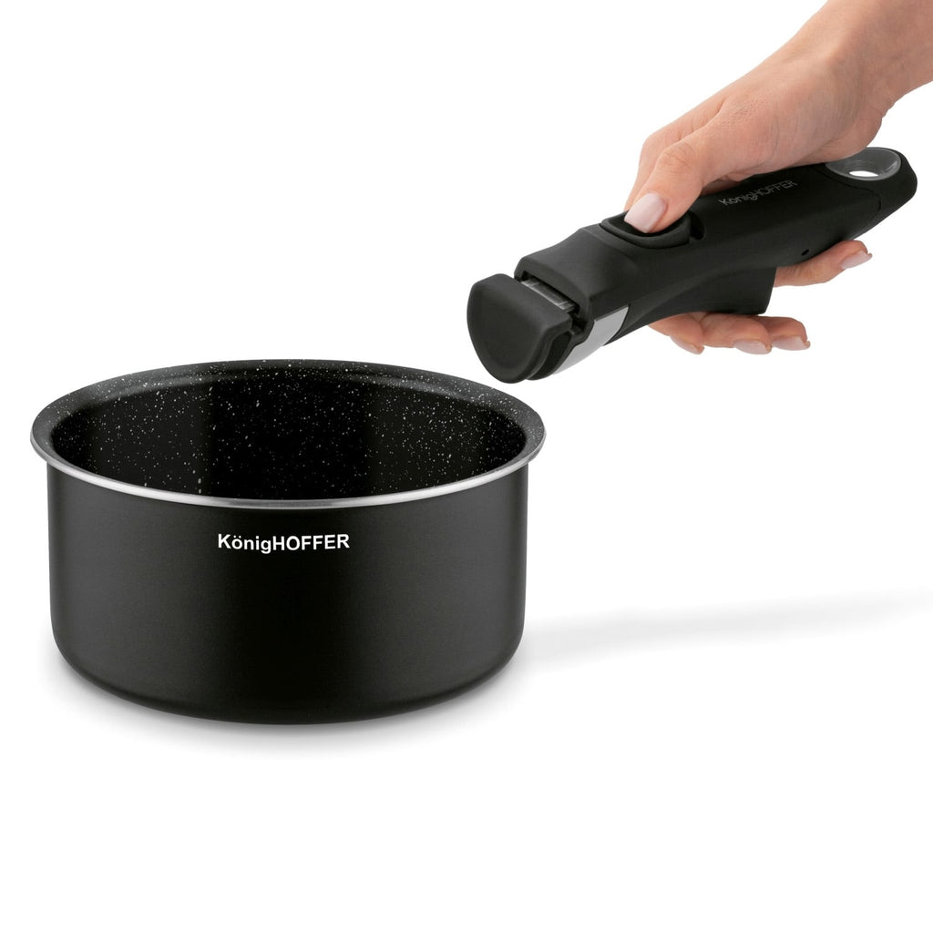Konighoffer Spinel Black Cookware Set – 16/18/20 cm, Detachable Handle - photo 13