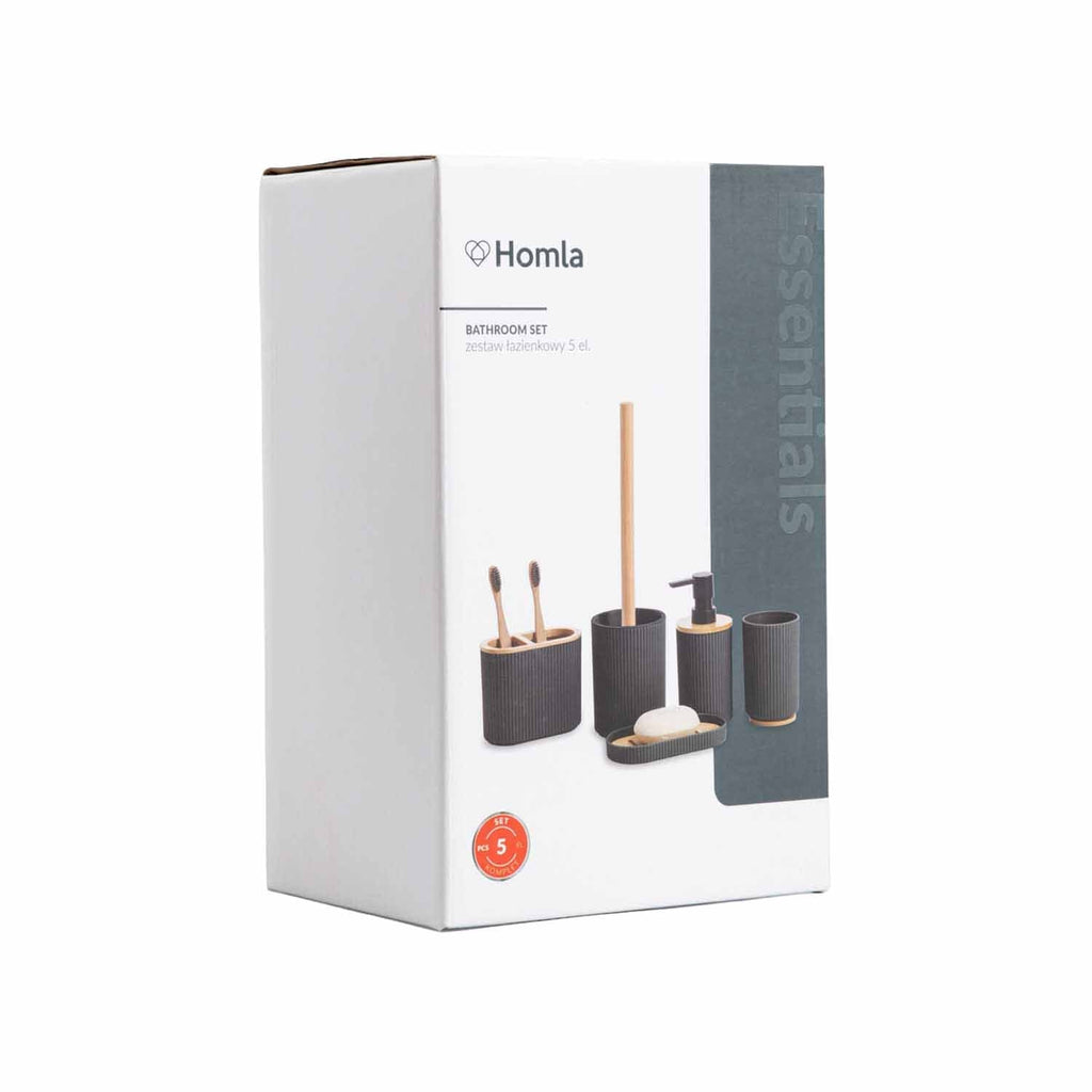 Homla Loreto Bathroom Set – 5 Pieces, Black - photo 6